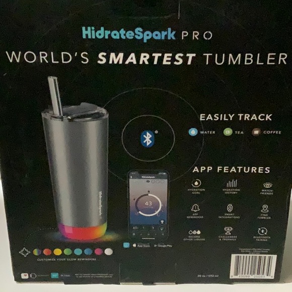Hydratespark pro 20 oz stainless steel Tumblr w/3 straws - Picture 3 of 3